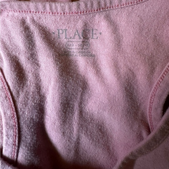 🦩5/$30🦩 Pink, Gold and Glitter!! Girls Tank Top with Fringe Hem - Picture 3 of 3